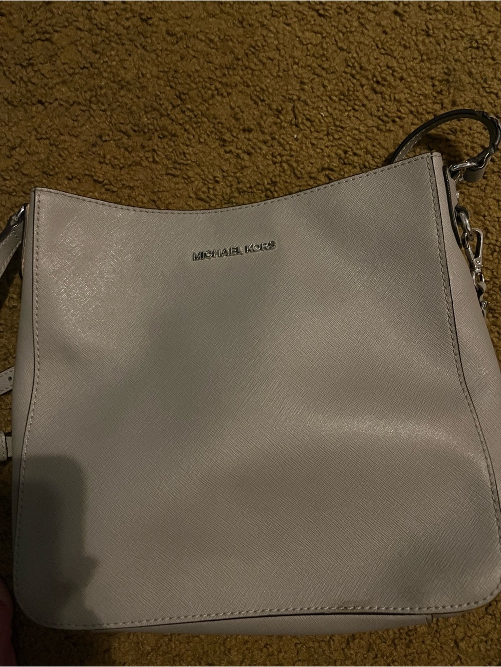 Michael Kors Light Gray  Saffiano Shoulder Bag